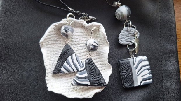 Set Bijuterii Handmade din Lut Polimeric Model Geometric