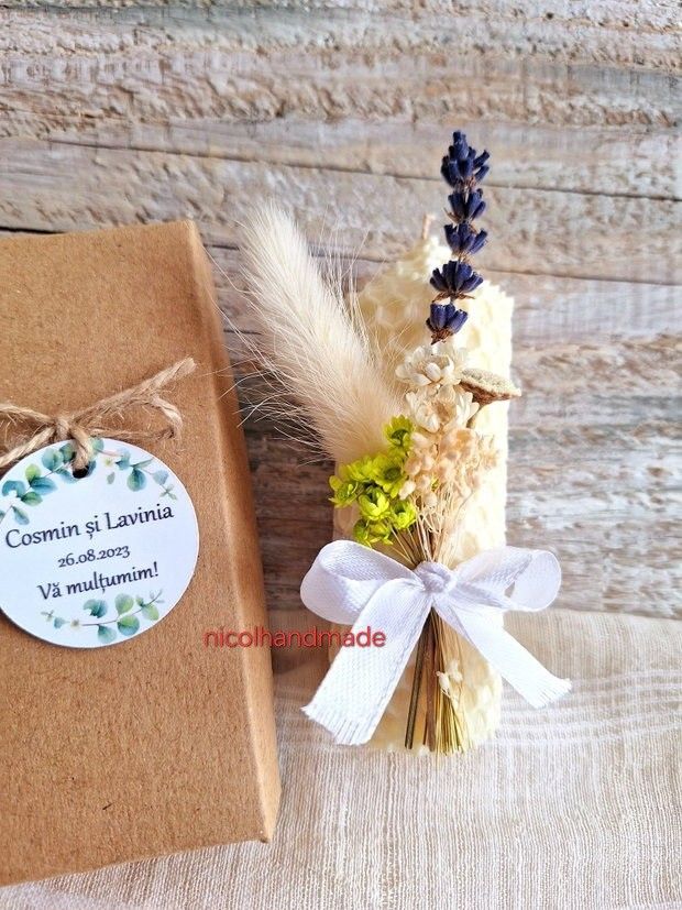 Marturii nunta/botez/ Marturii lumânări ceara naturala/Marturii lumânări albe
