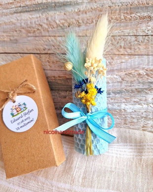 Marturii botez baiat / Marturii lumânări ceara naturala / Marturii lumanari model fagure