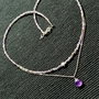 Colier argint ametist brioleta stea lant argint minimalist boho chic trendy