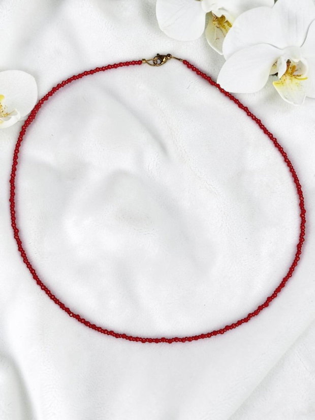 Colier Choker cu Cristale Roșii Picături de Rubin