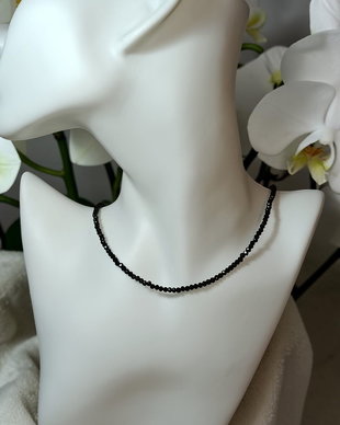 Colier Choker Din Cristale Negre Fațetate
