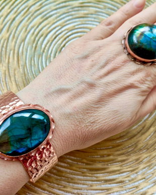 Set vintage Labradorit & cupru
