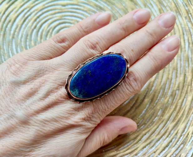 Set vintage lapis lazuli & cupru