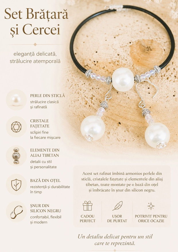 Set Brățară & Cercei Eleganță în simplitate