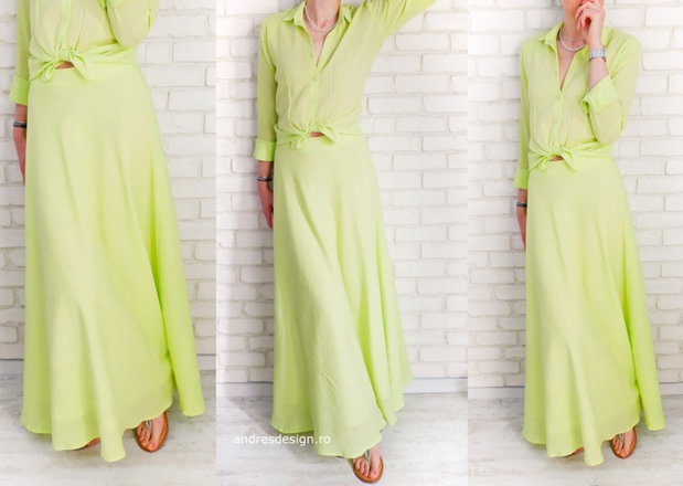Fusta Lunga Panza Topita Verde Neon