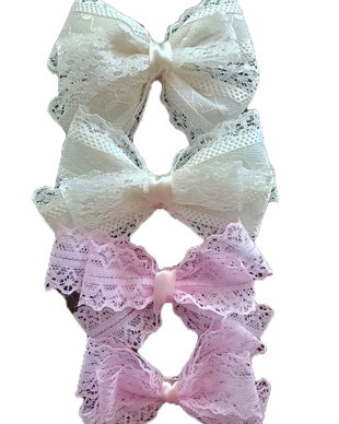 Set 4 clame funda crem/roz