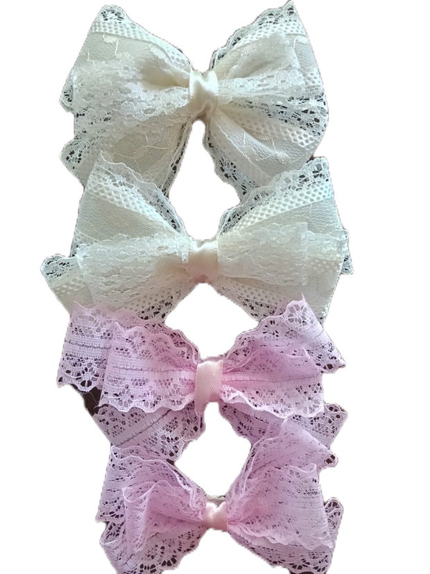Set 4 clame funda crem/roz