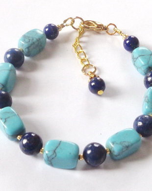 Bratara lapis lazuli si turcoaz
