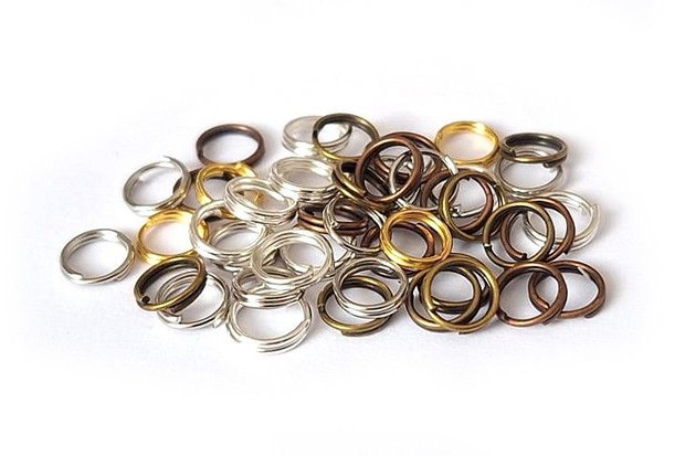 Zale metalice duble, 6x1.3 mm, mixte