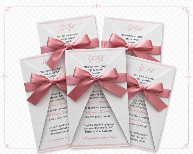 Invitații elegante botez fetițe