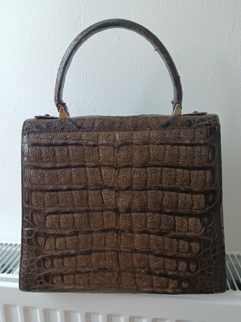 Geanta vintage din piele de crocodil