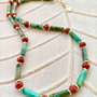 Colier CHOKER turcoaz african, hematit & jasp roșu