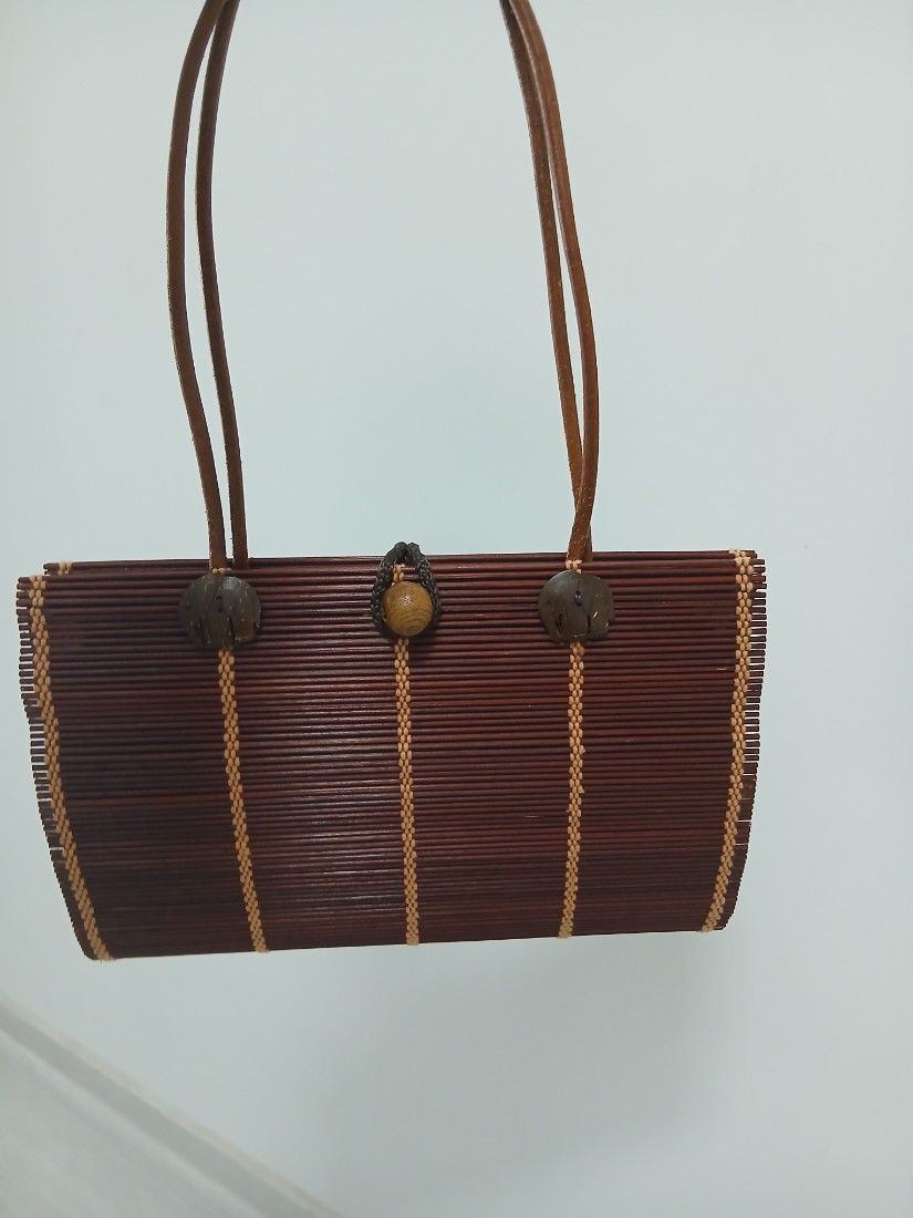 Geanta mana din bambus retro/vintage