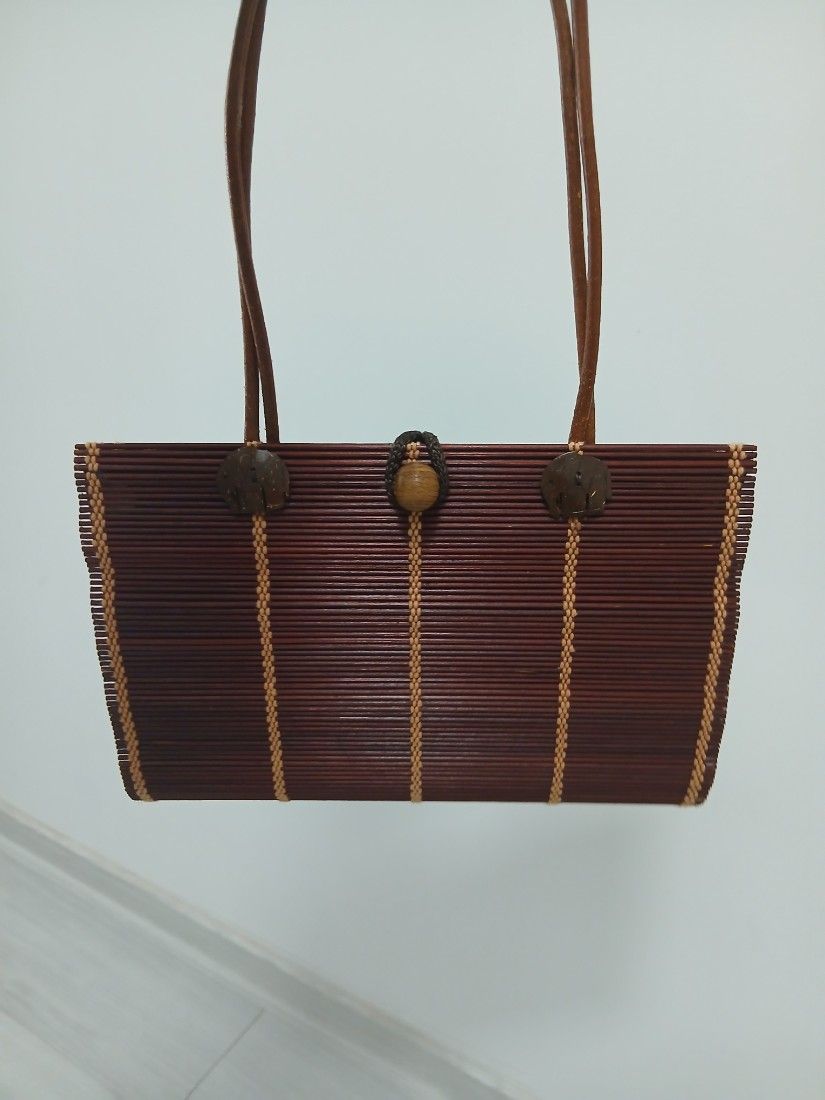 Geanta mana din bambus retro/vintage
