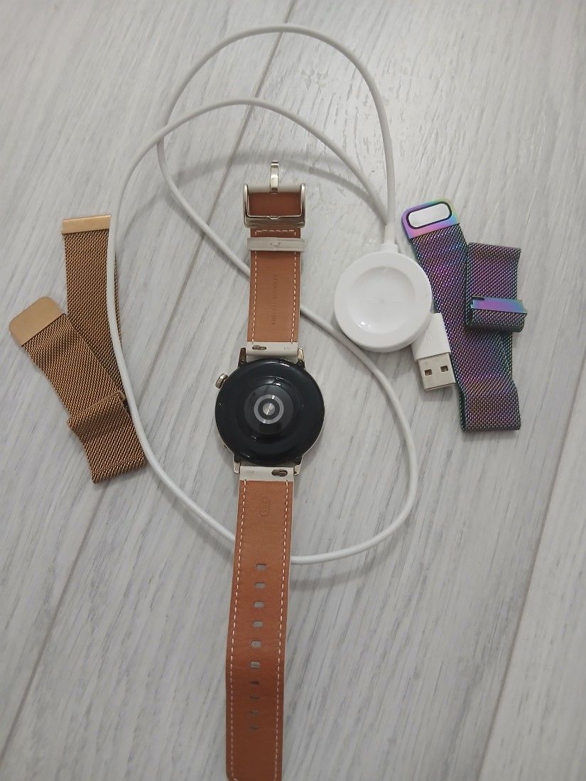Smartwatch Huawei Watch GT 3 + 3 Brățări (Piele + 2 Cadou) + Încărcător