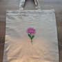 Tote bag brodat manual-Bujor