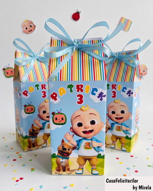 Cutii pentru dulciuri Cocomelon personalizate