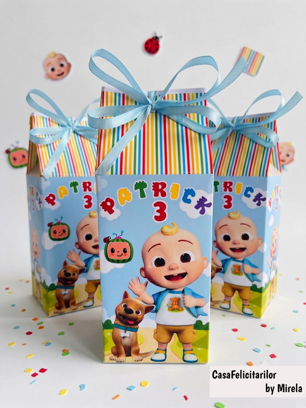 Cutii pentru dulciuri Cocomelon personalizate