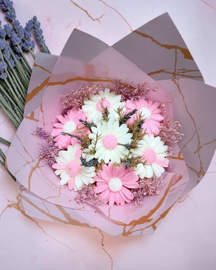 Buchet margarete din ceară de soia