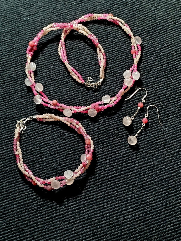 Set argint X3 opal turmalina cuart safir roz colier bratara cercei nuante minimalist boho chic trendy