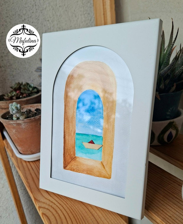 Ilustratie acuarela- Through the window