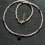 Colier argint ametist brioleta ombre gradient degrade minimalist boho chic trendy