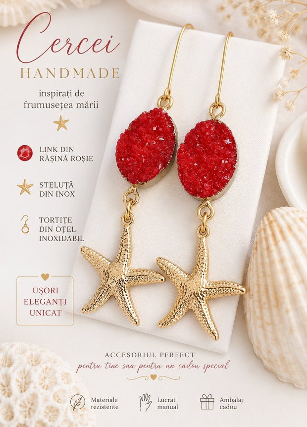 Cercei handmade inspirați de frumusețea mării