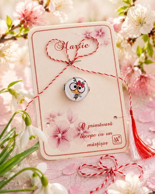 Brosa martisor albinuta haioasa