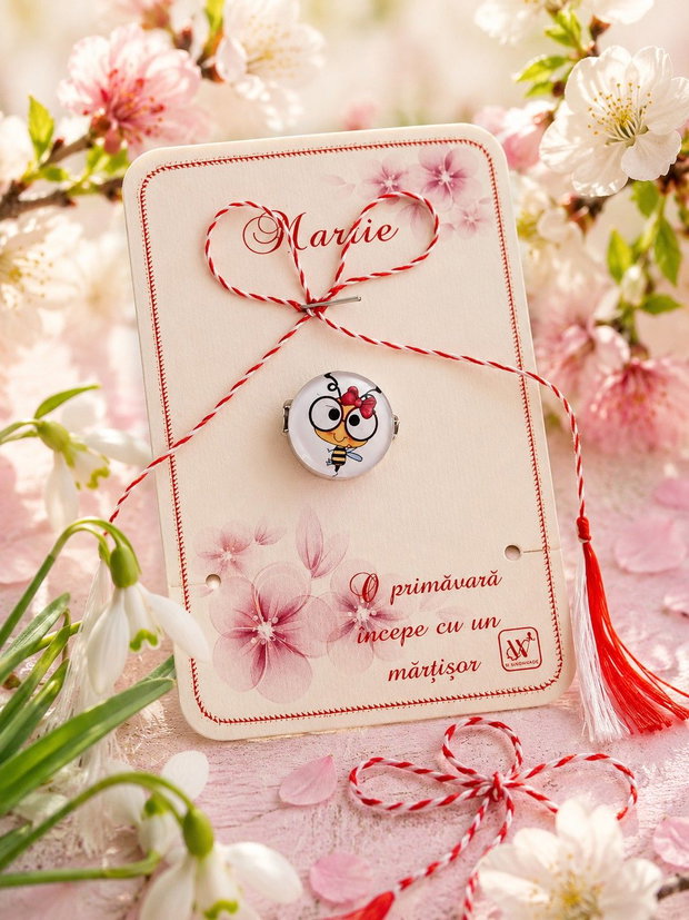 Brosa martisor albinuta haioasa