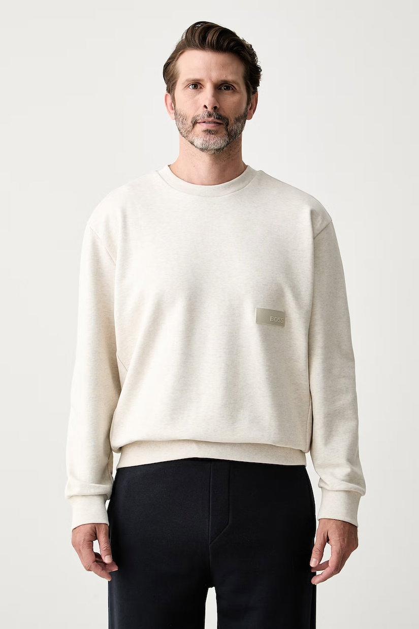 BOSS Green hanorac pentru bărbați, cu bumbac SW_Crewneck