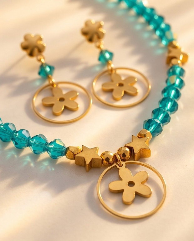 Set Colier și Cercei - Turquoise Reflections