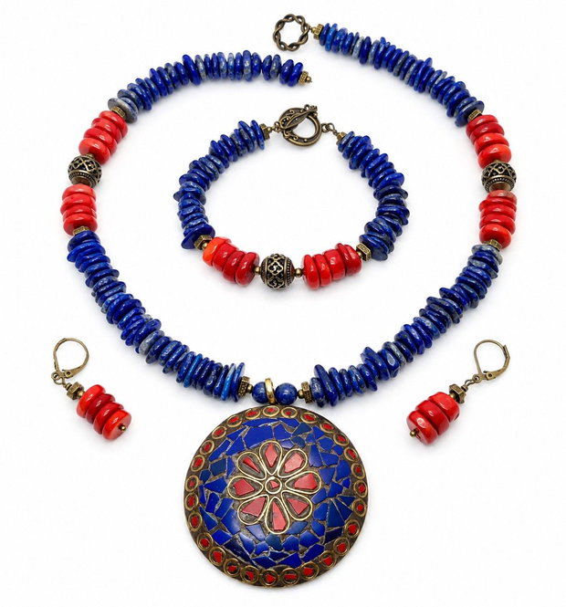 Set lapis, coral