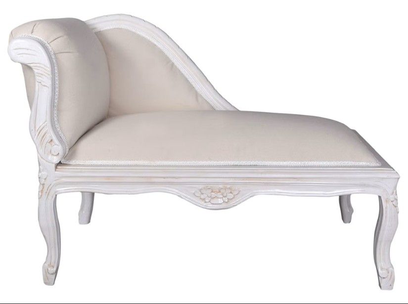 SOFA DIN LEMN MASIV ALB CU TAPITERIE BEJ