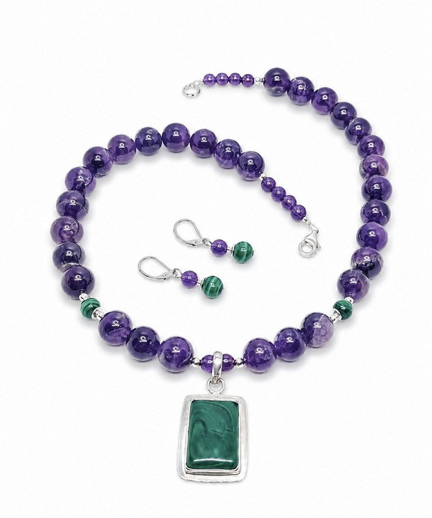 Set ametist, malachit