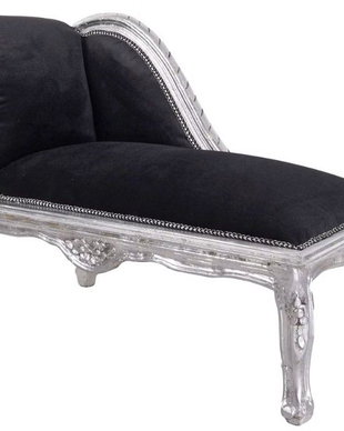 Sofa din lemn masiv argintiu cu tapiterie neagra