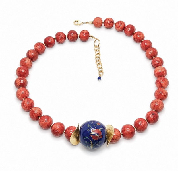 Colier coral, ceramica