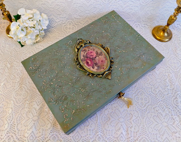 Cutie lemn -Vintage Rose XL