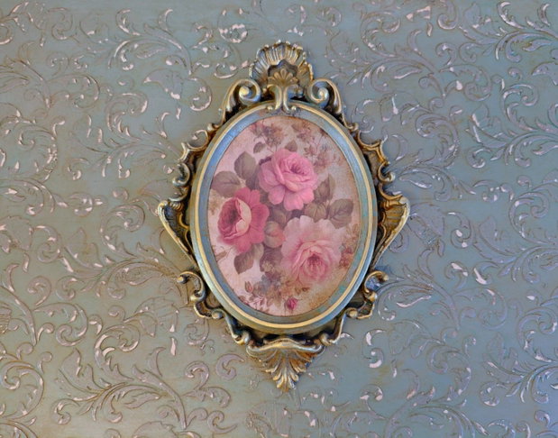 Cutie lemn -Vintage Rose XL