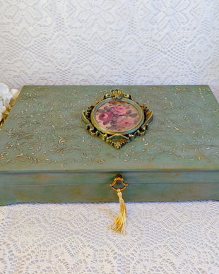 Cutie lemn -Vintage Rose XL
