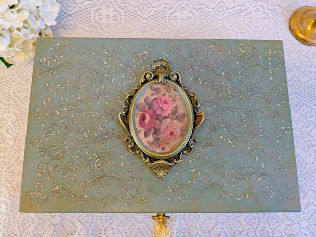Cutie lemn -Vintage Rose XL