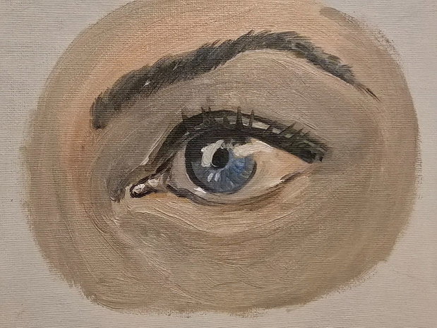 "Real eyes / Realise" - tablou personalizat pictat manual