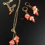 set cu flori de lotus jad somon corai