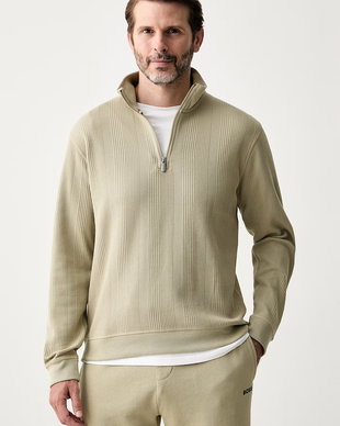 BOSS hanorac de loungewear pentru bărbați cu bumbac Structure 1/4 Zip
