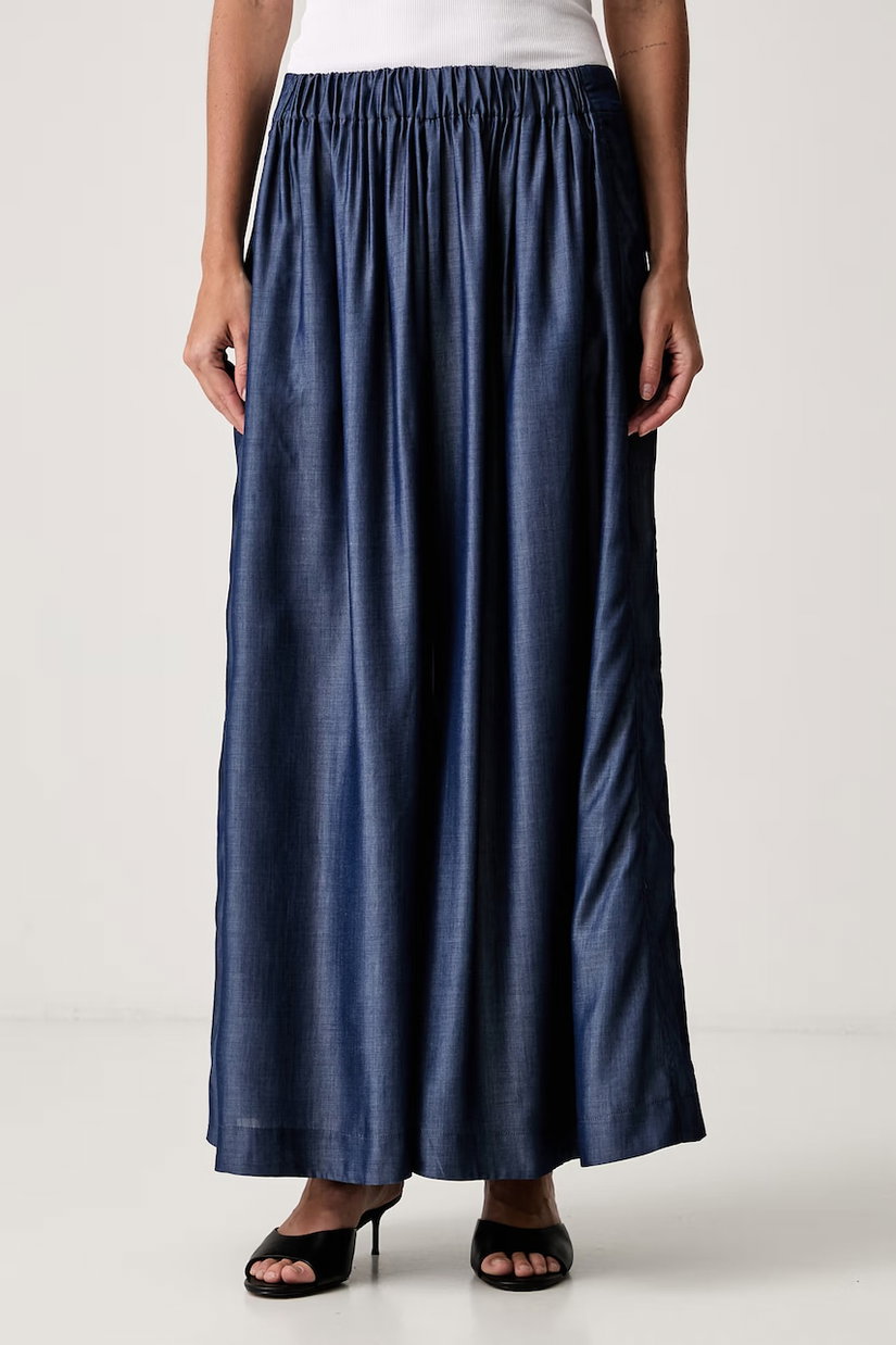 BOSS pantaloni wide leg pentru femei din lyocell Talini