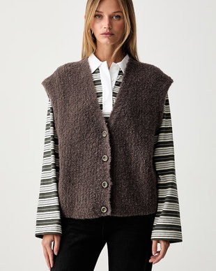 American Vintage vestă pentru femei cu amestec de lână