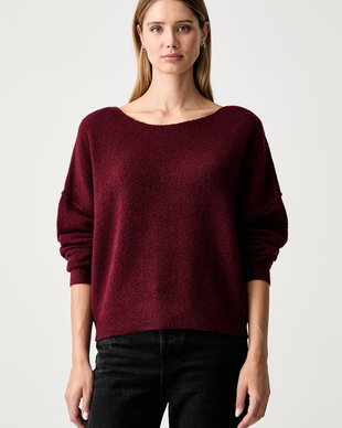 American Vintage pulover pentru femei cu amestec de lână PULL ML COL BATEAU