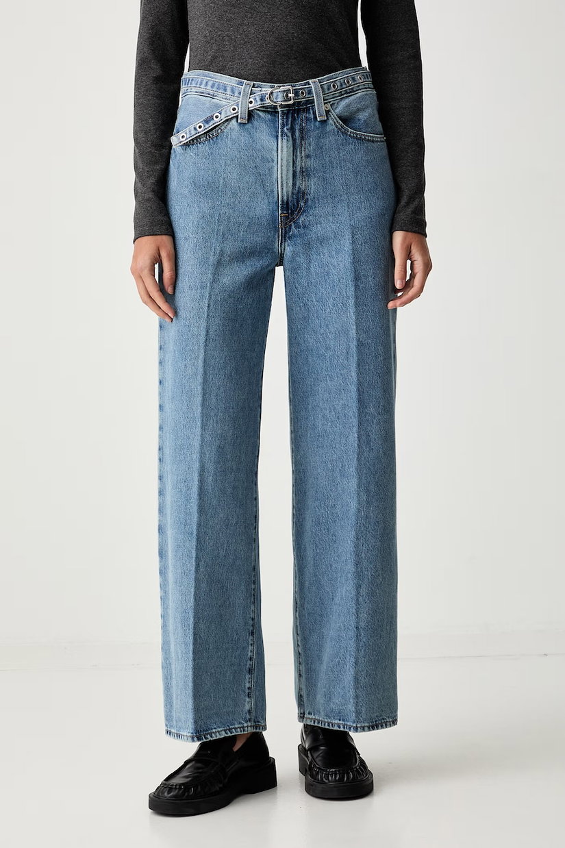 Levi's blugi wide leg pentru femei RIBCAGE WL BELTED