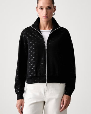Armani Exchange hanorac cu fermoar pentru femei cu bumbac