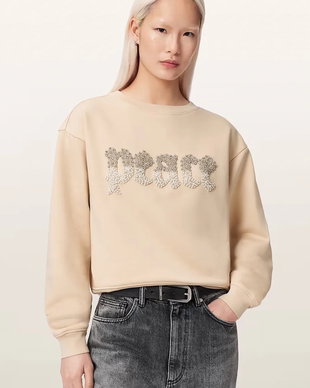 AllSaints hanorac pentru femei cu bumbac PEACE